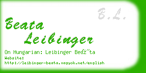 beata leibinger business card